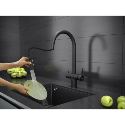 Смеситель Kuchenstern BRUNN-FS черный Смеситель Kuchenstern BRUNN-FS черный