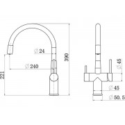 Смеситель Longran Techno LM2198 Stanless Steel/Black