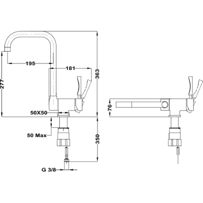 Смеситель для монтажа под окно Teka MTP 984 хром (116030000) Смеситель для монтажа под окно Teka MTP 984 хром (116030000)