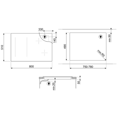 Варочная панель SMEG SIM3864MB индукционная Варочная панель SMEG SIM3864MB индукционная