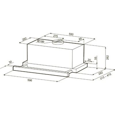 Вытяжка KRONA KAMILLA T POWER 600 inox Вытяжка KRONA KAMILLA T POWER 600 inox
