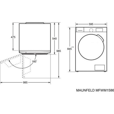 Стирально-сушильная машина MAUNFELD MFWM1586WHS Стирально-сушильная машина MAUNFELD MFWM1586WHS