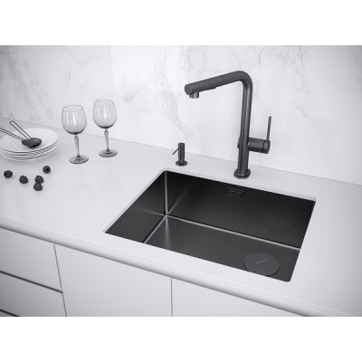 Мойка Paulmark Next-skew 540 PM885444-GM, вороненая сталь Мойка Paulmark Next-skew 540 PM885444-GM, вороненая сталь