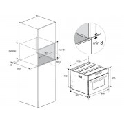 Духовой шкаф MEFERI MEO608BK MICROWAVE компактный с СВЧ
