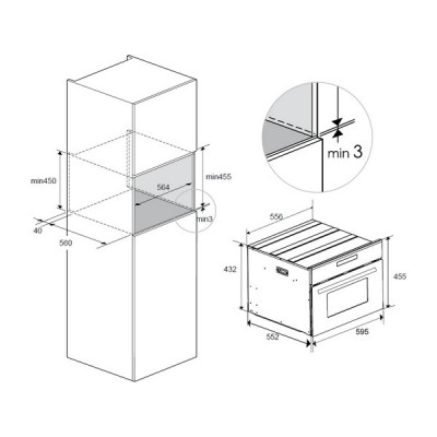 Духовой шкаф MEFERI MEO608BK MICROWAVE компактный с СВЧ Духовой шкаф MEFERI MEO608BK MICROWAVE компактный с СВЧ