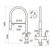 Смеситель Omoikiri Kanto-BN-WH латунь/нержавеющая сталь/белый (4994298)