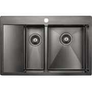 Мойка Paulmark Union PM537851-GMR, вороненая сталь