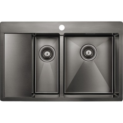 Мойка Paulmark Union PM537851-GMR, вороненая сталь Мойка Paulmark Union PM537851-GMR, вороненая сталь