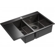 Мойка Paulmark Union PM537851-GMR, вороненая сталь