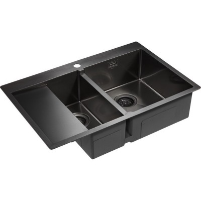 Мойка Paulmark Union PM537851-GMR, вороненая сталь Мойка Paulmark Union PM537851-GMR, вороненая сталь