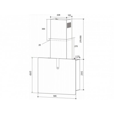 Вытяжка KRONA AURA 600 FRAME BLACK S Вытяжка KRONA AURA 600 FRAME BLACK S