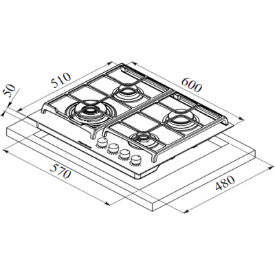 Варочная панель Kuppersbusch KG 6551.0 SR-E5 газовая Варочная панель Kuppersbusch KG 6551.0 SR-E5 газовая