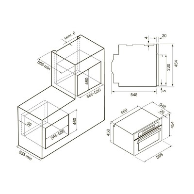 Духовой шкаф KRONA RATSEL 45H BL/BL компактный Духовой шкаф KRONA RATSEL 45H BL/BL компактный