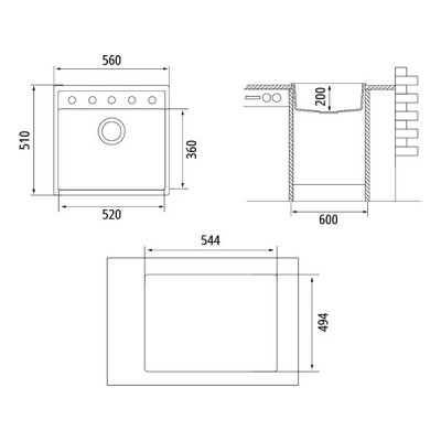 Мойка Longran Geos GES560.510 - 54 Truffle Мойка Longran Geos GES560.510 - 54 Truffle