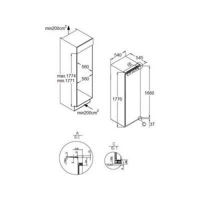 Холодильная камера MAUNFELD MBL177SWGR Inverter встраиваемая Холодильная камера MAUNFELD MBL177SWGR Inverter встраиваемая