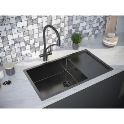 Мойка Paulmark Wing PM217844-GM, вороненая сталь Мойка Paulmark Wing PM217844-GM, вороненая сталь