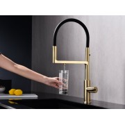 Смеситель Paulmark Tornado To213402-SBG, светлое брашированное золото