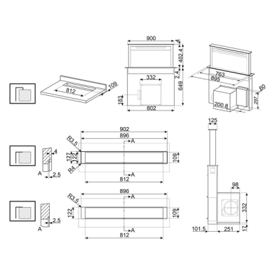 Вытяжка SMEG KDD90CNE2 Вытяжка SMEG KDD90CNE2