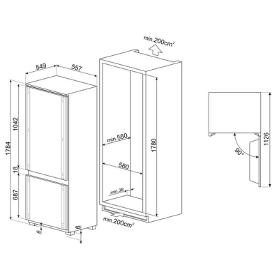Холодильник SMEG C9174DN2D1 встраиваемый Холодильник SMEG C9174DN2D1 встраиваемый
