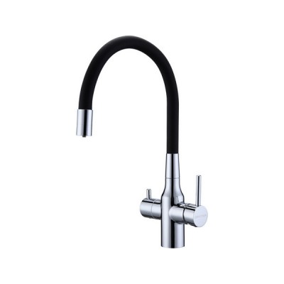 Смеситель Paulmark Salix Sa213419-CR, хром, черный шланг Смеситель Paulmark Salix Sa213419-CR, хром, черный шланг