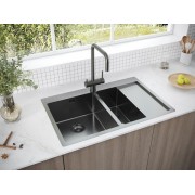 Мойка Paulmark Liga PM227851-GML, вороненая сталь