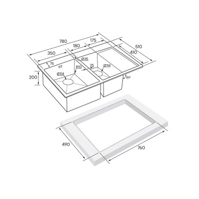 Мойка Paulmark Liga PM227851-GML, вороненая сталь Мойка Paulmark Liga PM227851-GML, вороненая сталь