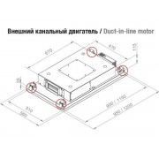 Вытяжка Pando E-297/1200X560 CRISTAL NEGRO V.1300 ECO MURAL