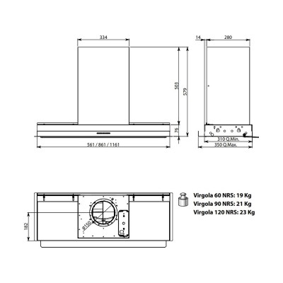 Вытяжка Falmec VIRGOLA NRS 90 Вытяжка Falmec VIRGOLA NRS 90