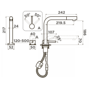 Смеситель Omoikiri Nara-S-BN латунь/нержавеющая сталь (4994329)