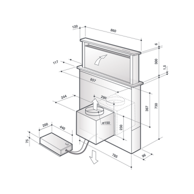 Вытяжка De Dietrich DHD7961B Вытяжка De Dietrich DHD7961B