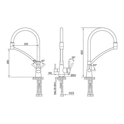 Смеситель Paulmark Siegen Si213111-401TB, антрацит полностью Смеситель Paulmark Siegen Si213111-401TB, антрацит полностью