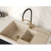 Смеситель Paulmark Siegen Si213111-BR, бронза, черный шланг