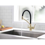 Смеситель Paulmark Siegen Si213111-BR, бронза, черный шланг