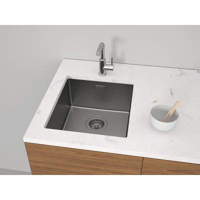 Мойка Paulmark Yuni 39 uni YU39-GM, вороненая сталь Мойка Paulmark Yuni 39 uni YU39-GM, вороненая сталь