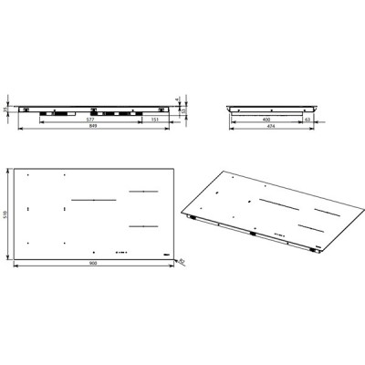 Варочная панель Falmec PIANO INDUZIONE BLACK MATT 90x51 индукционная Варочная панель Falmec PIANO INDUZIONE BLACK MATT 90x51 индукционная