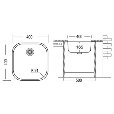 Мойка Ukinox Модерн MOD400.400 -GT6C Мойка Ukinox Модерн MOD400.400 -GT6C