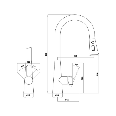 Смеситель Florentina Вита Про черный Смеситель Florentina Вита Про черный