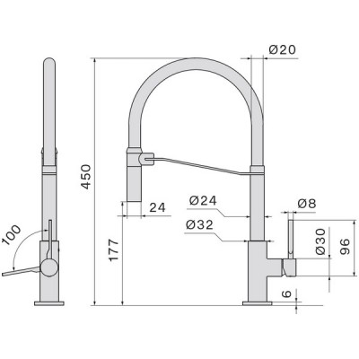 Смеситель Falmec TREVI PRO CHROME Смеситель Falmec TREVI PRO CHROME