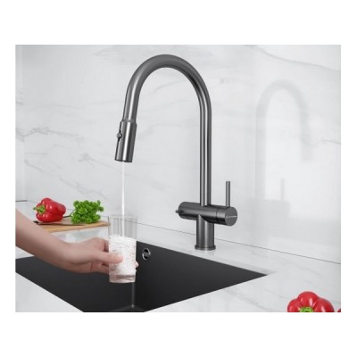 Смеситель Kuchenstern BRUNN-FS вороненая сталь Смеситель Kuchenstern BRUNN-FS вороненая сталь