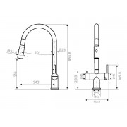 Смеситель Kuchenstern BRUNN-FS вороненая сталь