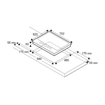 Варочная панель Bertazzoni P755CHERAX газовая Варочная панель Bertazzoni P755CHERAX газовая