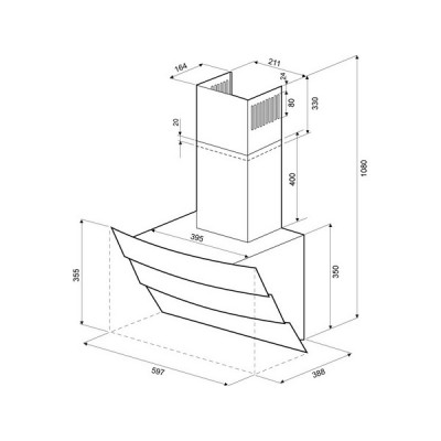 Вытяжка KRONA INGA 600 white push button Вытяжка KRONA INGA 600 white push button
