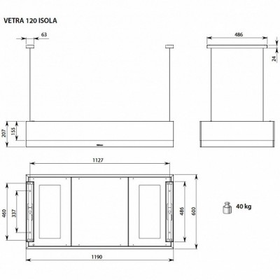Вытяжка Falmec VETRA IS.120 INOX Вытяжка Falmec VETRA IS.120 INOX