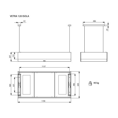 Вытяжка Falmec VETRA IS.120 INOX Вытяжка Falmec VETRA IS.120 INOX