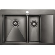 Мойка Paulmark Union PM537851-GML, вороненая сталь