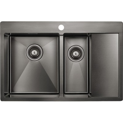 Мойка Paulmark Union PM537851-GML, вороненая сталь Мойка Paulmark Union PM537851-GML, вороненая сталь