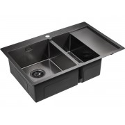 Мойка Paulmark Union PM537851-GML, вороненая сталь