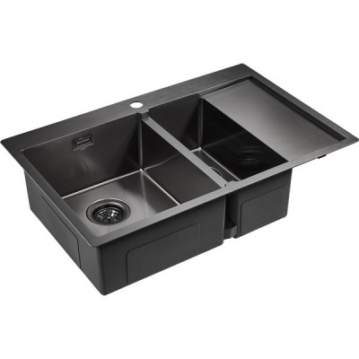 Мойка Paulmark Union PM537851-GML, вороненая сталь Мойка Paulmark Union PM537851-GML, вороненая сталь