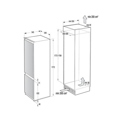 Холодильник Gorenje NRKI4182P1 встраиваемый Холодильник Gorenje NRKI4182P1 встраиваемый