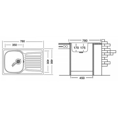 Мойка Ukinox Комфорт COL780.490 -GT8K 2L Мойка Ukinox Комфорт COL780.490 -GT8K 2L
